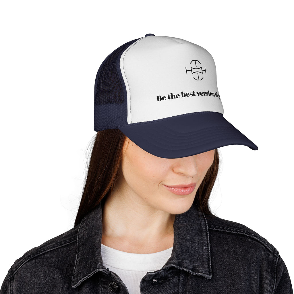 Inspiring Trucker Cap with Motivational Quote - Be the best version of you, Unisex Cap for Outdoor Adventures, Gift for Him/Her, Stylish [...]